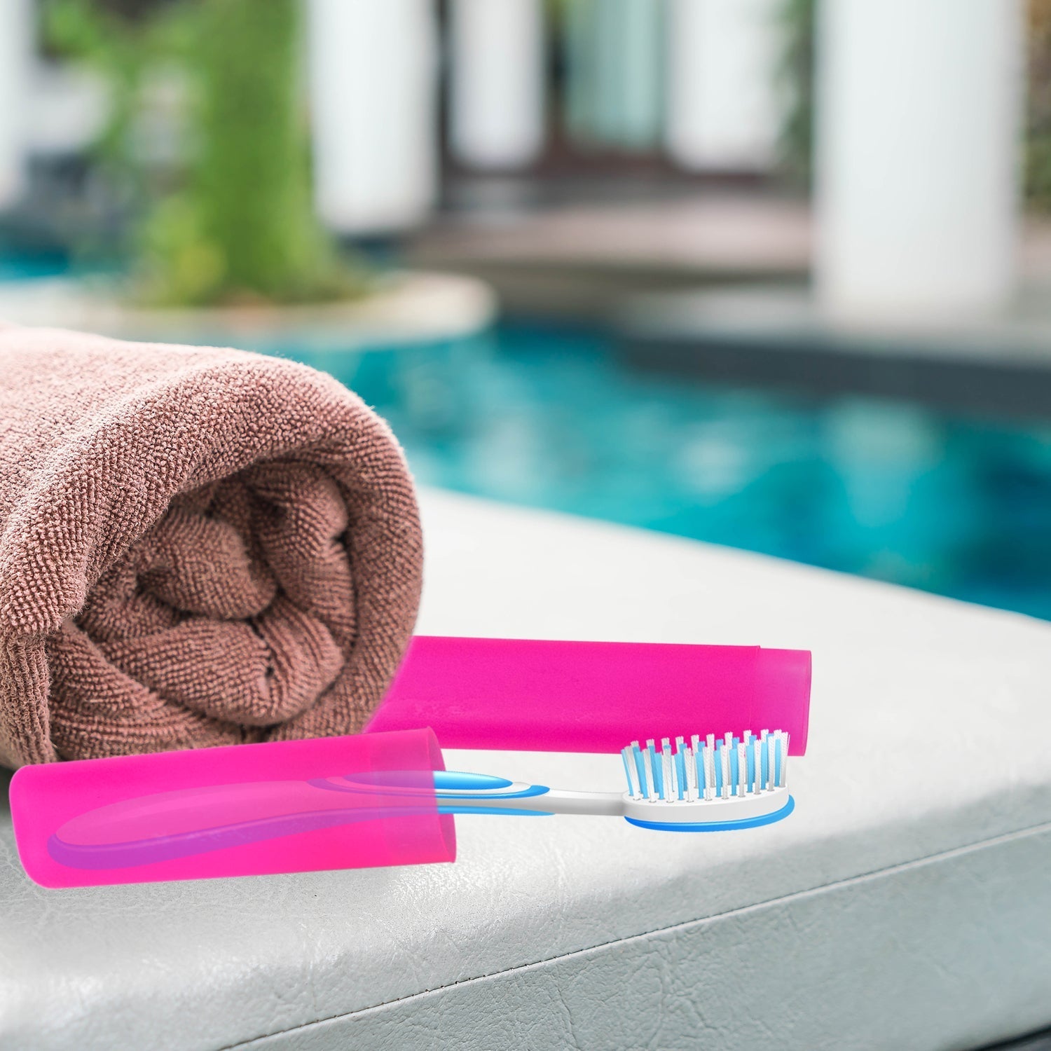 Toothbrush case, top view. Toothbrush case, top view.